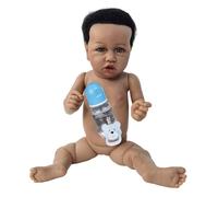 HoveeLuty Muñeca de Silicona, muñeca de Silicona de Cuerpo Completo de Piel Oscura de 23 Pulgadas con Chupete y biberón, Arte Coleccionable Realista para niños pequeños