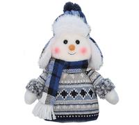 HoveeLuty Muñeco de Nieve de 8 Pulgadas para Navidad, muñeco de Nieve de pie de Peluche Tejido con Bufanda, Sombrero, Adorno, Patas Extensibles, decoración para Mesa, Figuras navideñas, decoración de