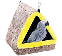 HoveeLuty Nido de loro, cama triangular de felpa para invierno y otoño, nido de pájaros colgante térmico, cama de descanso para loros medianos y grandes, hamaca