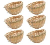 HoveeLuty Nido de pájaro, 6 Piezas de bambú Tejido para Jaula de 3, 9 x 2, 4 Pulgadas, Nido de Periquito, de Canario, Accesorios para Jaula de pájaros para Paloma, Loro, Periquito, de pinzón