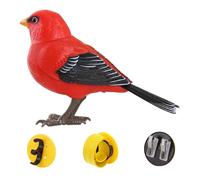 HoveeLuty Pájaro Robot, Juguete eléctrico de pájaro Cantor Que Canta y gorjea, Activado por Movimiento y Sonido, Funciona con Pilas, Lindos Juguetes interactivos para niños, Cantor Rojo.