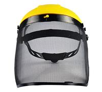 HoveeLuty Pantalla Facial de Policarbonato y Metal, Visera de Malla Montada en la Cabeza, Cubierta de Cara de Trabajo, Amarilla, 1 Unid