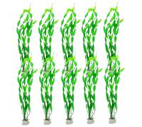 HoveeLuty Paquete de 10 Plantas Artificiales para Acuario de 30 cm con Base de Piedra, realistas y de bajo Mantenimiento para peceras, peceras o Peces Tropicales.