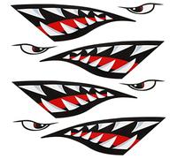HoveeLuty Pegatinas para Kayak, Boca de tiburón, Kayak, Canoa, Pesca, calcomanías Reflectantes para Coche, 4 Unidades, calcomanías de PVC para, Reflectantes para Barco, Pegatinas gráficas