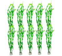 HoveeLuty Plantas de pecera, 10 unidades por paquete, plantas artificiales de acuario de 12 pulgadas con base de piedra, tanque de peces realista con bajo mantenimiento para cuenco o tropical