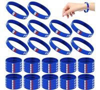 HoveeLuty Pulseras de goma (50 unidades), pulseras de silicona con la bandera de Francia, de goma con la bandera de Francia, de patrióticas para eventos, regalos para fanáticos del d