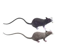 HoveeLuty Ratón Falso (2 Unidades, 8 x 2 Pulgadas), Realista y Aterrador, con Cola Larga, Multiusos, de plástico PVC, para bromas, Juguetes para Gatos y Decoraciones de Halloween.