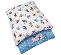 HoveeLuty Saco de Dormir para Gatos de 65 x 50 cm, cálido Saco de Dormir para Invierno con Almohada, Desmontable, Lavable, Suave, para Interiores, Color Azul