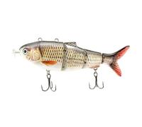 HoveeLuty Señuelo de Pesca eléctrico, robótico Recargable de 5.1 Pulgadas con hélice, 2 anzuelos y Ojo 3D Realista, Cebo Profesional para entusiastas, señuelo de Pesca eléctrico Verde para Nadar.