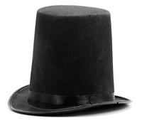 HoveeLuty Sombrero de copa alto negro, de tela no tejida, para hombre, de mago formal, de showman, para mayordomo, accesorio novedoso para disfraz de Halloween, para hombre y niño.