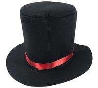 HoveeLuty Sombrero de copa, sombrero de copa negro de fieltro, de mago de moda, sombreros fedora retro para hombres, mujeres y niños, disfraz de mayordomo para juegos de rol, fiestas temáticas, fe