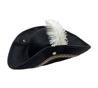 HoveeLuty Sombrero Pirata para Mujer y Hombre, Elegante Sombrero Pirata con Plumas Blancas, Franela Suave, Accesorio para Disfraz de Halloween, Suministros para Fiestas en casa, de capitán, p