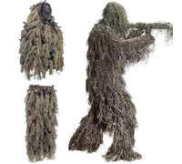 HoveeLuty Traje Ghillie ligero con camuflaje de hojas, ropa de caza para hombre, poncho Ghillie transpirable para cazadores, francotiradores, airsoft y paintball, traje mediano, ropa de caza para ho