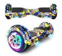 Hoverboard, Gyropode eléctrico de 6,5 pulgadas Hoverboard Hover Scooter Board con música Bluetooth, luces LED y potente motor para niños y adolescentes