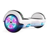 Hoverboard, tabla flotante autoequilibrada de dos ruedas de 6,5" con altavoz Bluetooth y luces LED de moda para niños (blanca)