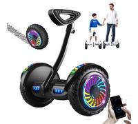 Hoverboard Todoterreno De 10'', Patinete Autoequilibrado De 54 V con Música Bluetooth, Luces LED, Control De Piernas/Manos Y Control por Aplicación, Carga 130 Kg, para Niños Y Adultos Black