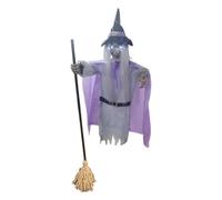 Hovering Witch Prop, Halloween Flying Witch, Home Seasonal Decor, Sound and Touch Sensor Animated Festive Decor Props for Patio Garden Activities Gathering Party Outdoor Festival