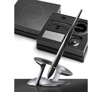 Hoverpen Interstellar Novium - Bolígrafo que flota, color negro espacial con anillo de oro de 18 quilates y fragmento de meteorito, diseño futurista, bolígrafo de lujo, idea de regalo