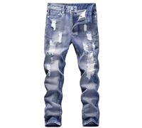 Hovershoes Pantalones Vaqueros De Mezclilla para Niños Ajuste Ajustado Rotos, Desgastados Y Destrozados Pantalones Casuales Rectos con Corte De Bota para Niños De 5 A 13 Años