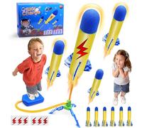 HOVIBU Cohete Juguete Lanzador para Niños con 6 Cohetes de Espuma, Juegos Jardin, Juguetes de Exterior para 3 4 5 6 7+ años Niños, Regalo Cumpleaños Navidad para niños de 3-9 años