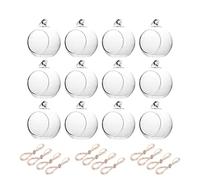 Hovico Juego de 12 velas colgantes con forma de globo de cristal, 2.36 pulgadas de diámetro, decoración de árbol de fiesta de boda, adorno de globo para planta de aire (12 unidades)