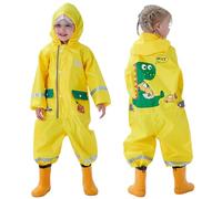 Hovkib Traje de Lluvia Niños Niñas Chubasquero de Una Pieza Niños Mono Impermeable Lindo Dibujo Poncho de Lluvia Ligero Traje de Barro Unisex Ropa de Lluvia 1-10 Años