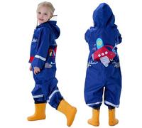 Hovkib Traje de Lluvia Niños Niñas Chubasquero de Una Pieza Niños Mono Impermeable Lindo Dibujo Poncho de Lluvia Ligero Traje de Barro Unisex Ropa de Lluvia 1-10 Años