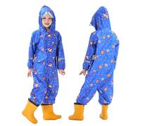 Hovkib Traje de Lluvia Niños Niñas Chubasquero de Una Pieza Niños Mono Impermeable Transpirable Poncho de Lluvia Ligero Traje de Barro Cremallera Ropa de Lluvia 1-3 Años