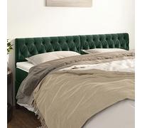 Hovothy Cabecero de cama tapizado de terciopelo tapizado cabecero de cama cabecero 2 piezas verde oscuro 100 x 7 x 78/88 cm excelente soporte altura ajustable pieza de mobiliario para dormitorio