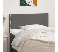 Hovothy Cabecero de cama tapizado moderno cabecero tapizado excelente soporte altura ajustable mueble para dormitorio diseño elegante gris 100 x 5 x 78/88 cm