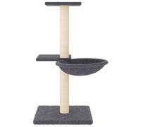 Hovothy Rascador para gatos, columnas con sisal natural, muebles para gatos, torre para gatos de varios niveles, para rascar, escalar, sentarse, esconderse y descansar, gris oscuro, 46 x 44 x 72 cm