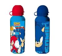 HOVUK 2 botellas de agua de aluminio Sonic para niños, 21 cm, botellas de viaje sin BPA, 500 ml, reutilizables, color azul y rojo, para niños de 3 años en adelante