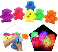 HOVUK 3 osos de luz LED activados por movimiento de colores aleatorios de 9 cm, juguetes de goma para adultos, adolescentes y niños