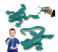 HOVUK 6 piezas de juguetes para apretar lagartos pegajosos y ranas, criaturas no tóxicas y elásticas, reptiles para el contenedor sensorial, bolsas de regalo para niños de más de 3 años