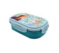 HOVUK Disney Frozen II - Lonchera rectangular con tenedor y doble compartimento, a prueba de fugas, apta para microondas y sin BPA, para niños desde 3 años