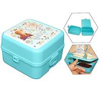HOVUK Fiambrera Frozen con 3 compartimentos de 14 cm, contenedor de alimentos para microondas y lavavajillas, seguro, a prueba de fugas para niños y niñas de 3 años