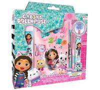 HOVUK Juego de 5 artículos de papelería de casa de muñecas de Gabby, diario con cerradura y bolígrafo mágico de tinta invisible, diario secreto, suministros escolares, regalos para niñas de 3 años en