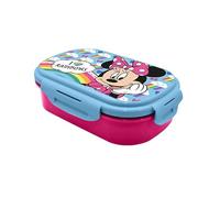 HOVUK Minnie Mouse - Lonchera para niños, contenedor de almuerzo a prueba de fugas con 2 compartimentos y cubiertos, reutilizable, sin BPA, apto para microondas y lavavajillas a partir de 3 años