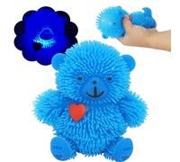 HOVUK Oso inflador LED puntiagudo de 9 cm, juguete sensorial unisex, bola de presión con luz azul, regalo interactivo de fiesta de Año Nuevo
