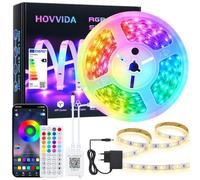 HOVVIDA Tira LED 5m, LED, Luces LED, 1x5m, Luces LED Habitación | Tira LED con PCB de Cobre Puro, 150 LEDs, APP, Mando a Distancia, Modo Música, LED para Dormitorio, Salón, Fiesta