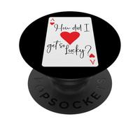 How Did I Get So Lucky Ace Card Hearts Valentine Anniversary PopSockets PopGrip Adhesivo
