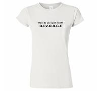 How DO You Spell Relief Funny Divorce Humor Womens Fitted T-Tshirts Camisetas y Tops Size(Large)