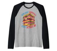 How Many Sandwiches Don't Activate Me Merienda aleatoria - Camiseta Manga Raglan
