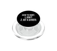 How To Bunt, Hit a Dinger Funny Baseball Player Home Run Fun PopSockets PopGrip para MagSafe