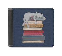 How to Chill Li.ke A Cat - Cartera plegable para hombre con tarjetero y monedero de cuero