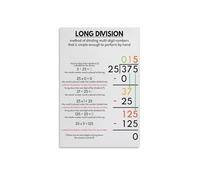 How to Do Long Division Poster - Math Teaching Resource for 3rd, 4th, 5th Grade Classroom Decor(Framed,16x24inch(40x60cm))