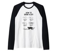 How To Draw A Cat Camiseta Manga Raglan