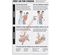 How to Help Choking Victim Poster Adult Child Heimlich Guide Wall Decor(Framed,12x18inch(30x45cm))