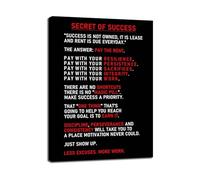 How to Succeed Blueprint Motivational Poster Success Mindset Canvas Wall-Art for Office Decor Personal Development Art Print(Framed,08x12inch(20x30cm))