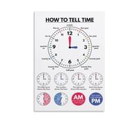 How to Tell Time Poster Kids Clock Learning Decor